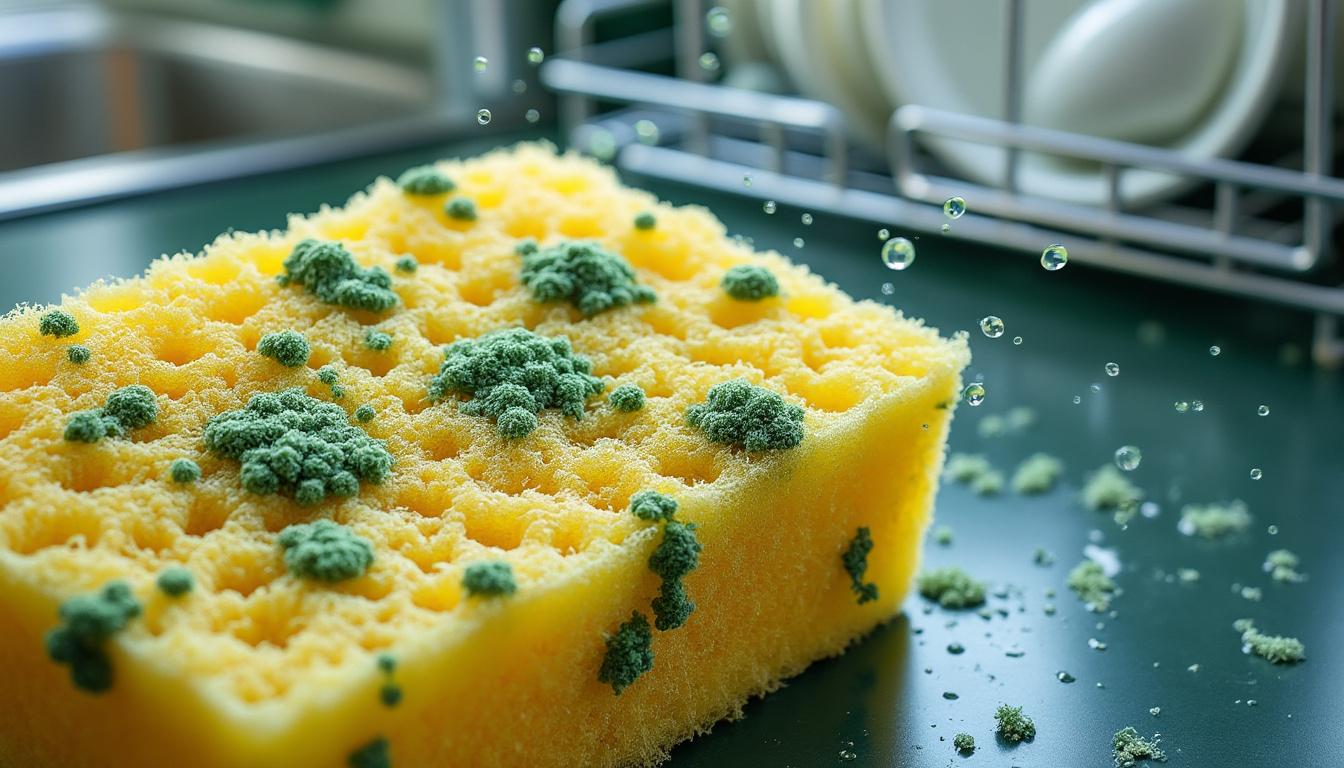 scopri perché la spugna da cucina può contenere più batteri del wc e ogni quanto è consigliato sostituirla per mantenere l'igiene in cucina.